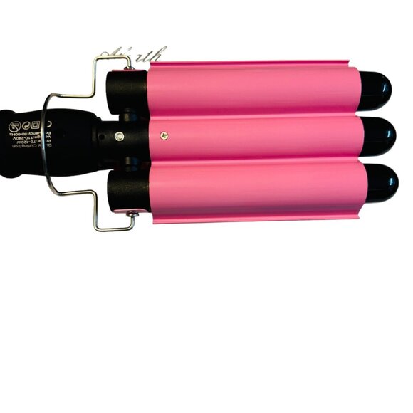 Aleath Hair Waver Ceramic Wand with LCD Temp Display 3 Barrel Pink - Picture 3 of 8